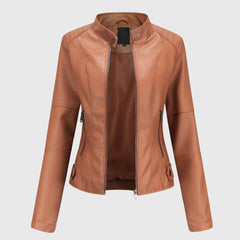 Women's Chic Biker Jacket Asymmetrical Zip Closure Stylish Casual Outerwear