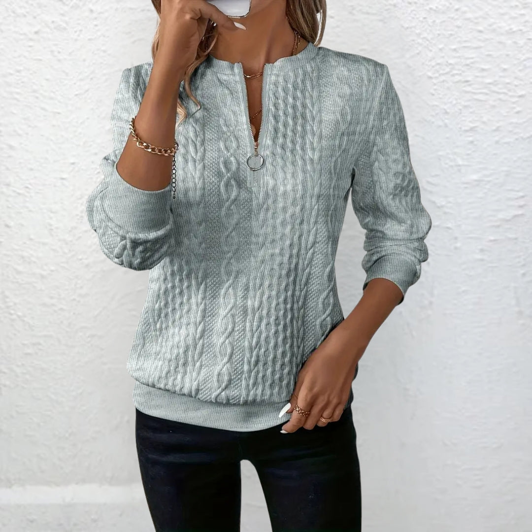 Women's Structured Sweater Elegant Fit Long Sleeve Crew Neck Casual Everyday