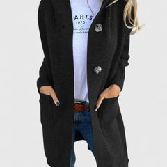 Women's Longline Cardigan Button Front Deep Pockets Casual Layering