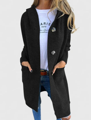 Women's Longline Cardigan Button Front Deep Pockets Casual Layering