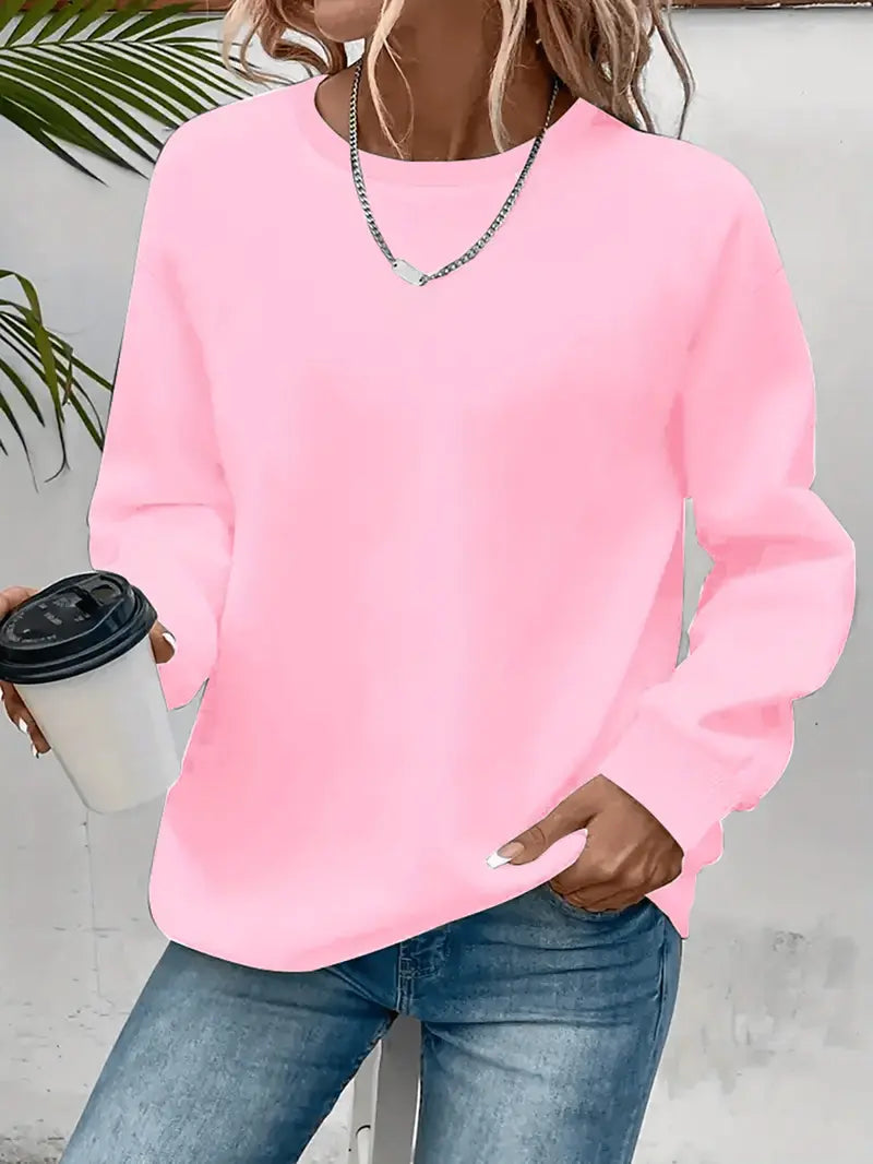 Women's Casual Sweatshirt Relaxed Fit Long Sleeve Crew Neck Everyday Wear