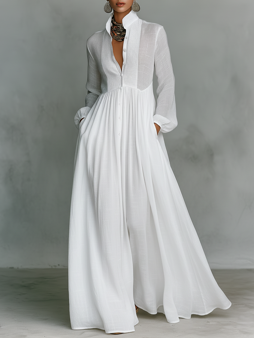 Women's Minimalist Patchwork Maxi Dress Outfit for Summer Holidays Weddings Parties and Everyday Wear