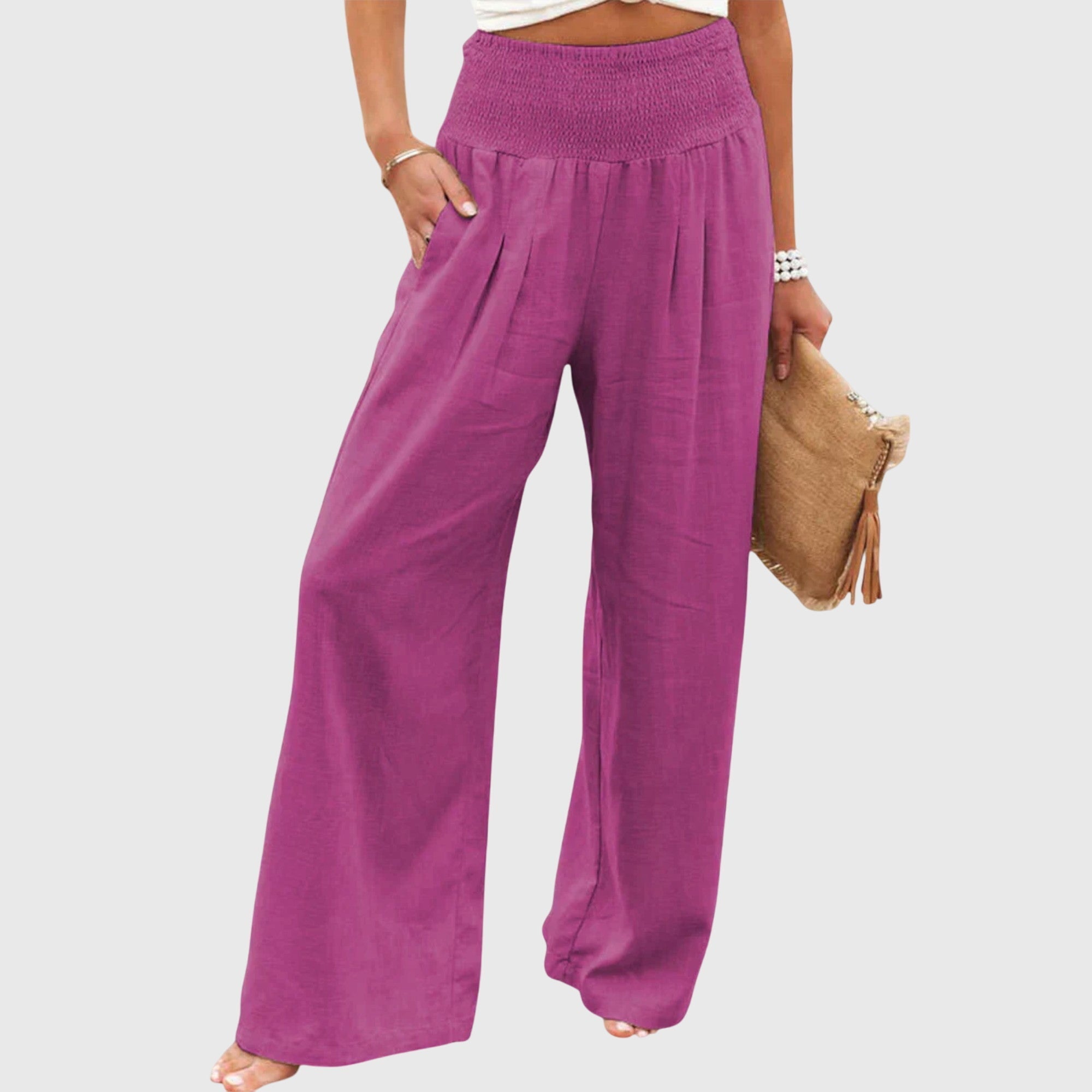 Women's Airy Pants Outfit for Work Casual Days Holidays and Everyday Wear