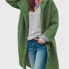 Women's Elegant Overcoat Long Sleeve Tailored Fit Classic Layering