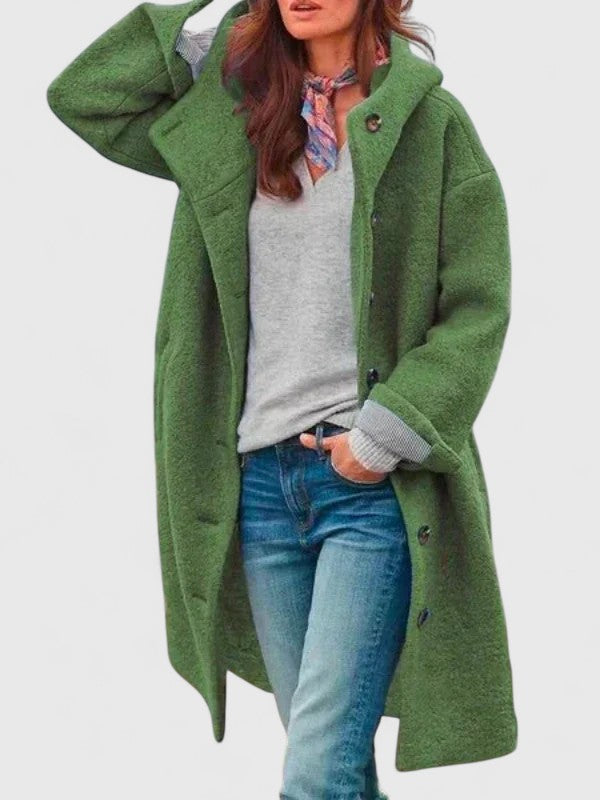 Women's Elegant Overcoat Long Sleeve Tailored Fit Classic Layering