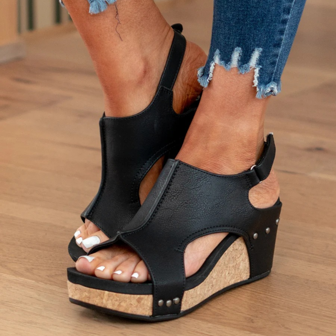 Women's Suede Wedge Footwear Sandals Footwear for Summer Holidays Weddings Parties and Everyday Wear