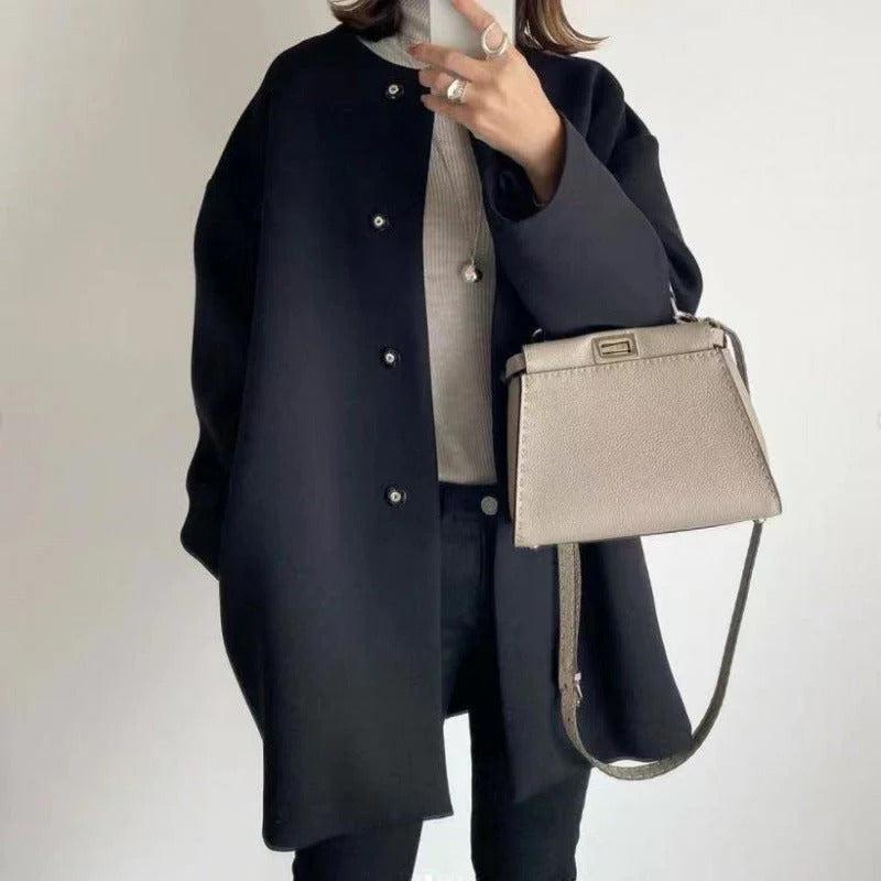 Women's Relaxed Fit Coat Long Sleeve Open Front Layering Casual Everyday