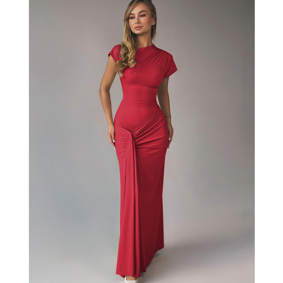 Women's Bodycon Evening Dress Formal Tie Back Fitted Midi Style