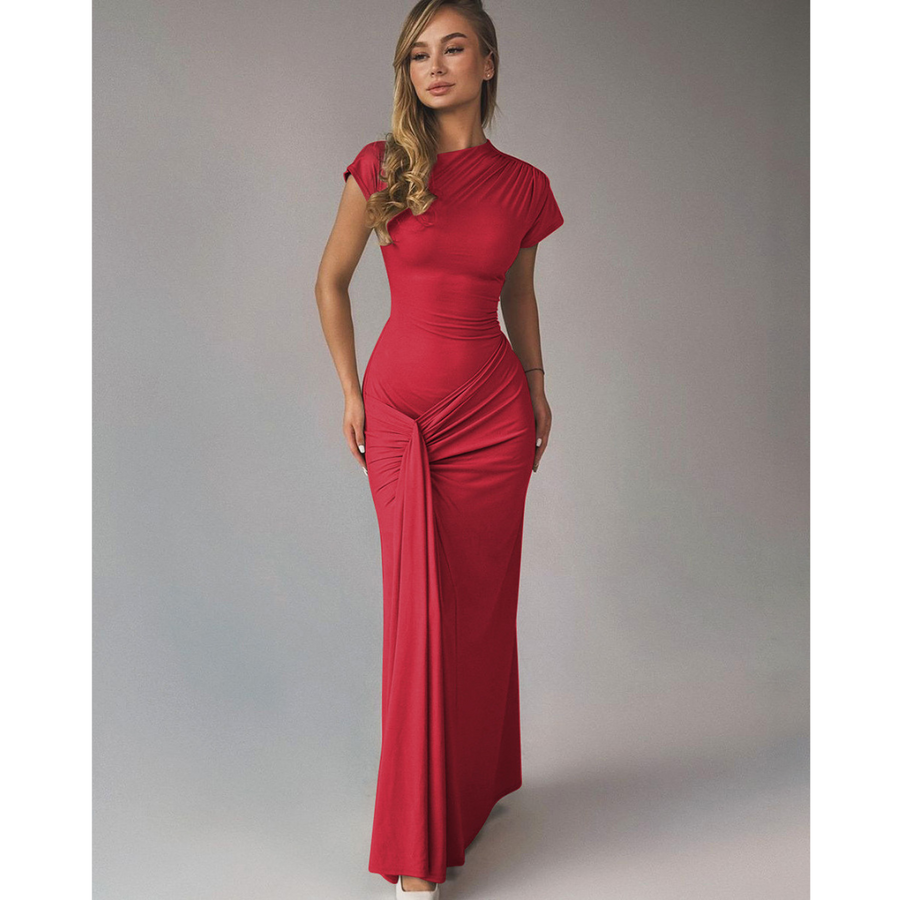 Women's Bodycon Evening Dress Formal Tie Back Fitted Midi Style