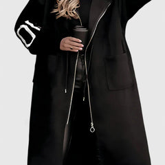 Women's Elegant Hooded Coat Tailored Fit Long Sleeve Stylish Everyday Outerwear