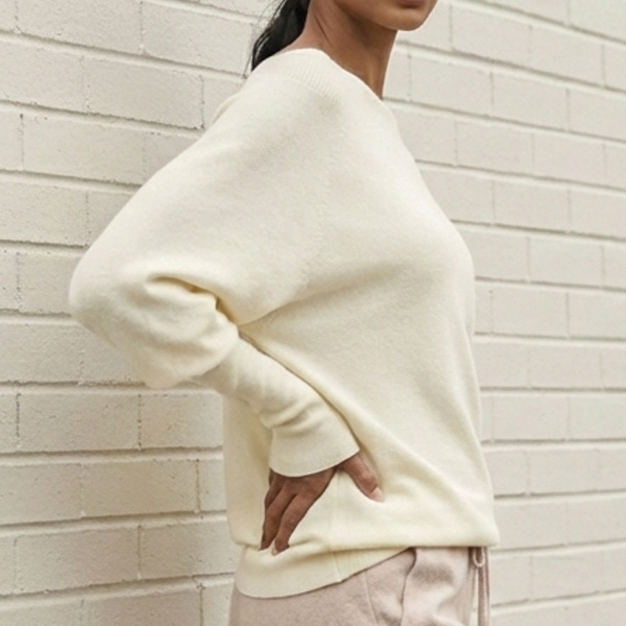 Women's Cozy Loose-Fit Sweater Long Sleeve Crew Neck Casual Everyday Wear