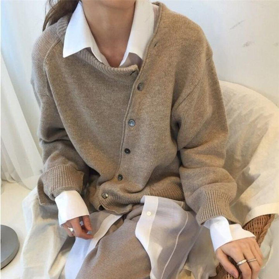 Women's Classic Cardigan Long Sleeve Button Closure Timeless Layering