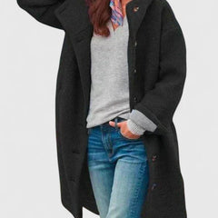 Women's Elegant Overcoat Long Sleeve Tailored Fit Classic Layering