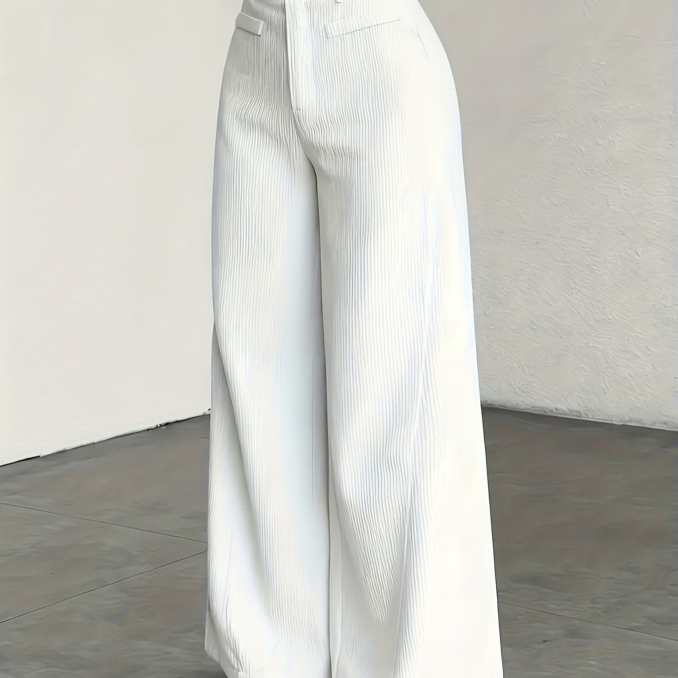 Women's High-Waisted Wide-Leg Trousers Relaxed Fit Tailored Style Chic Everyday