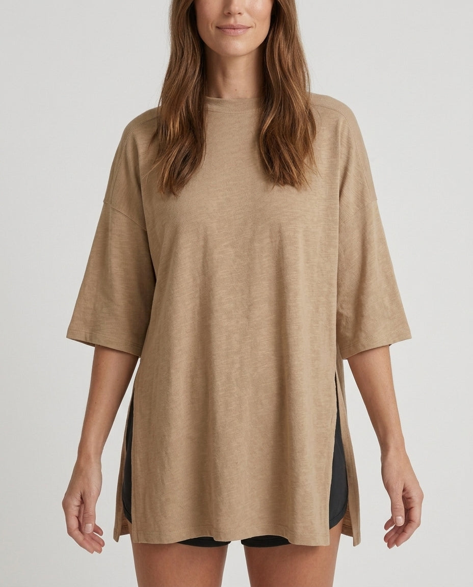 Women’s Oversized Tunic Top with Side Slits