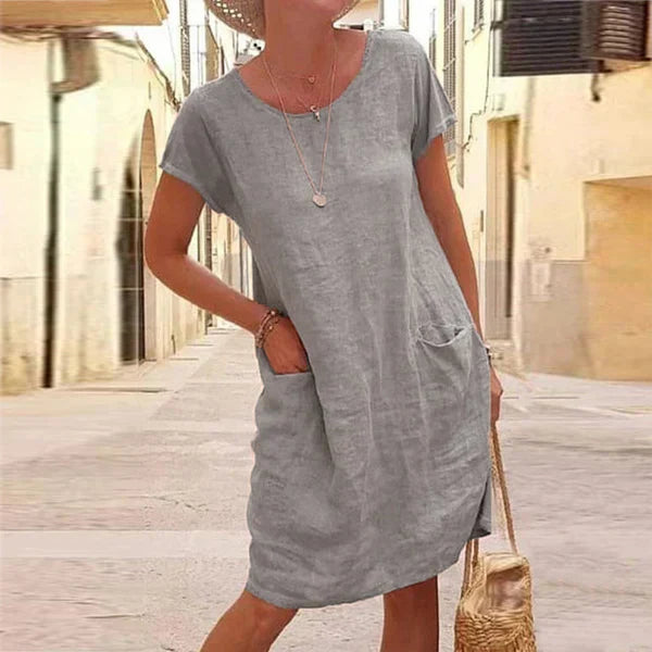 Women's Casual Pocket Midi Everyday Wear Dress Outfit for Summer Holidays Weddings Parties and Everyday Wear