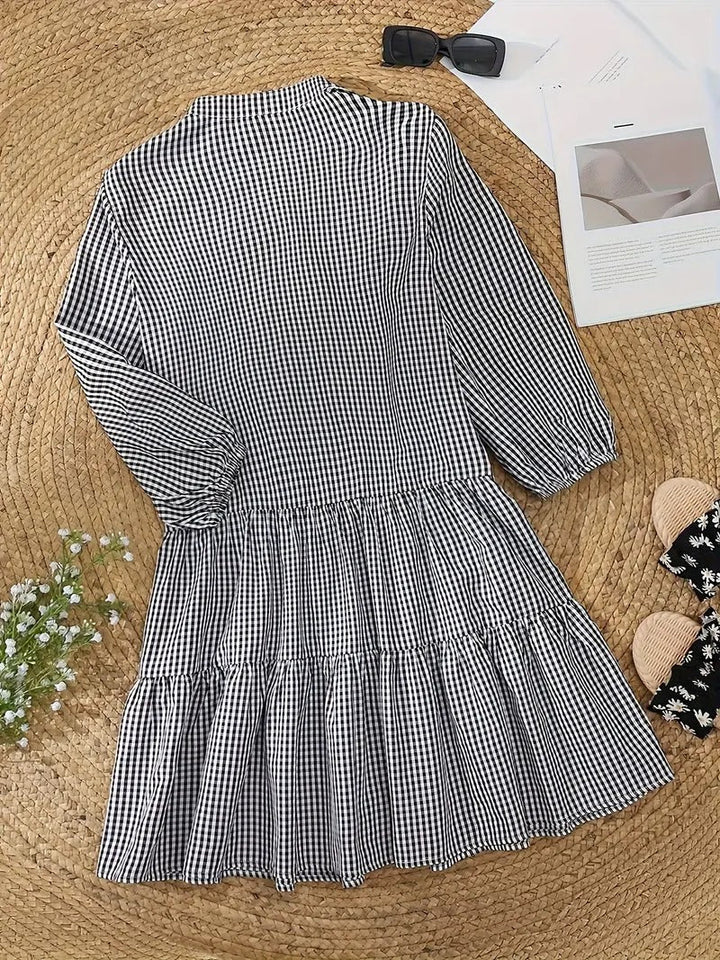 Women’s Stylish Gingham Print Dress | Mini