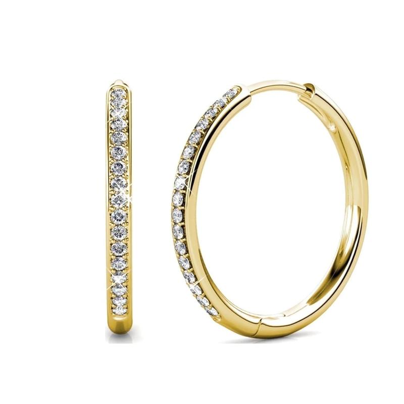 Women's White Gold Pavé Earrings Statement Jewellery Jewelry Gift for Women Weddings Parties Prom and Everyday Wear