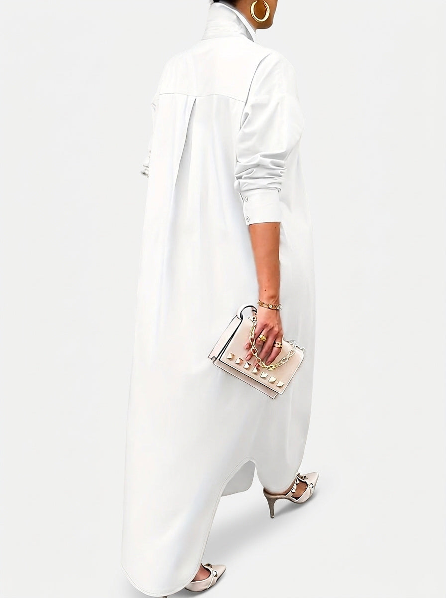 Women’s Longline Button-Down Shirt Dress