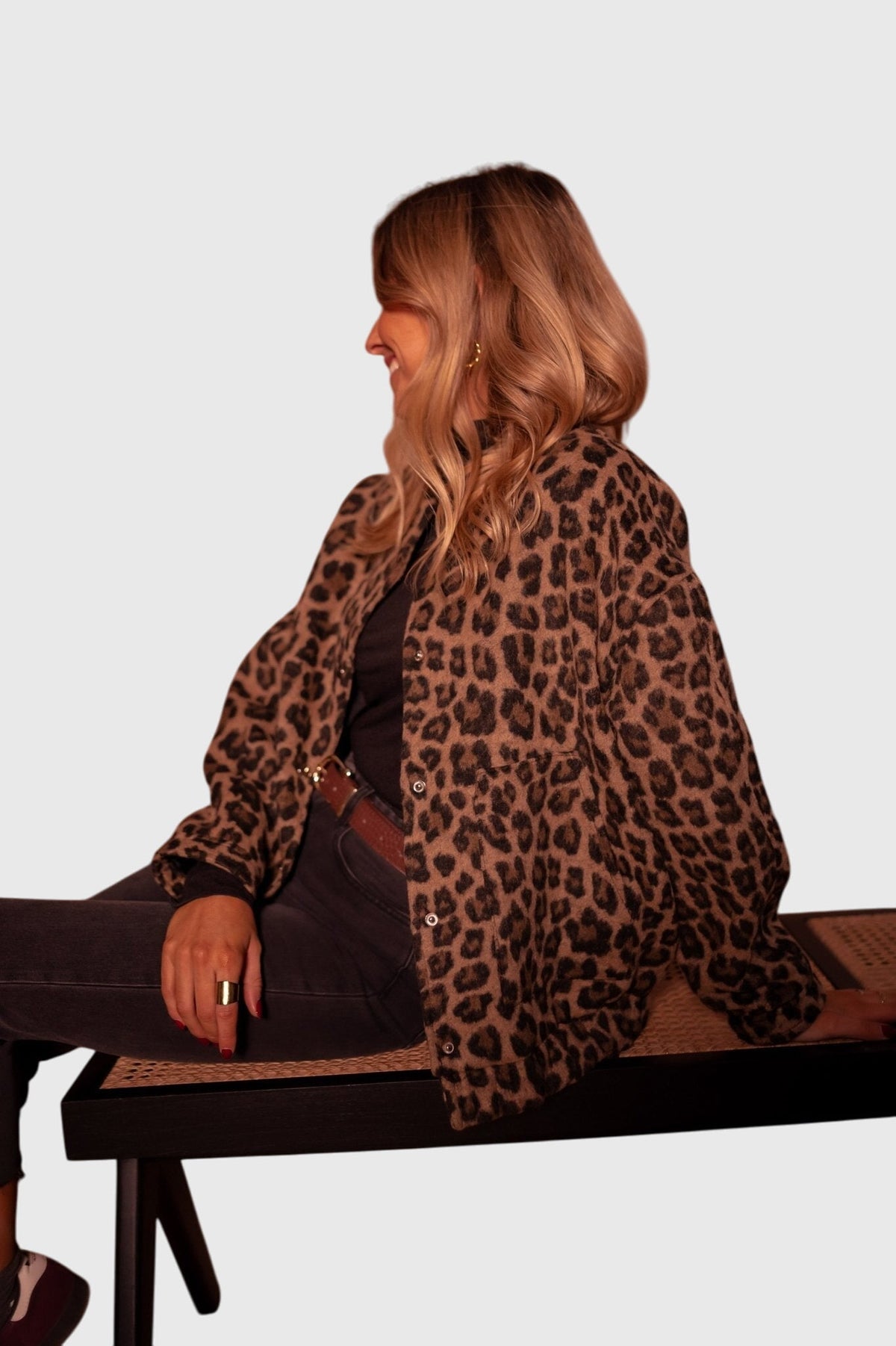 Women's Stylish Jacket Leopard Print Relaxed Fit Long Sleeve Casual Everyday
