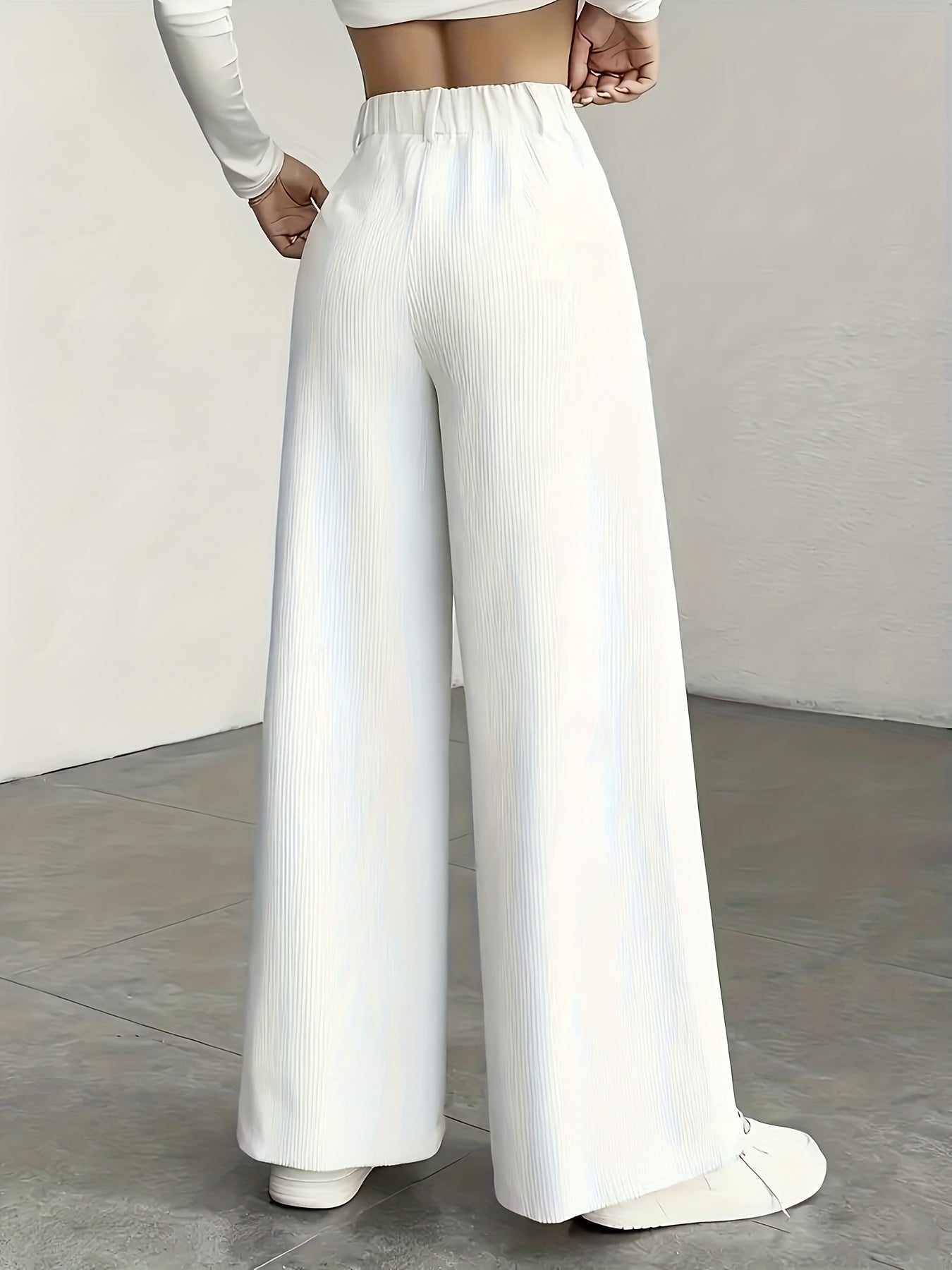 Women's High-Waisted Wide-Leg Trousers Relaxed Fit Tailored Style Chic Everyday