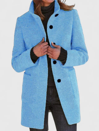 Women's Elegant Overcoat Tailored Fit Long Sleeve Notched Collar Classic Style