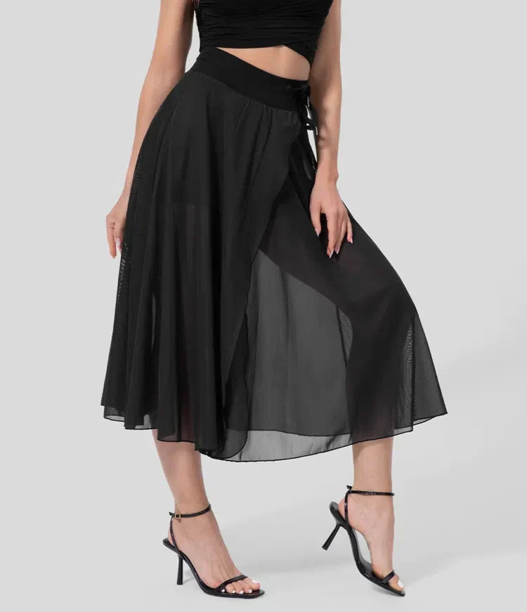Women's High-Waisted Tulle Skirt Layered Flowy Midi Dressy Occasion