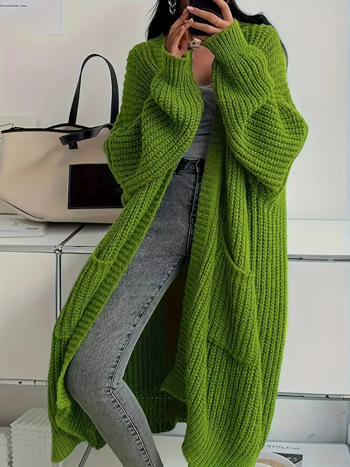 Women's Oversized Cardigan Relaxed Fit Long Sleeve Open Front Cozy Layering