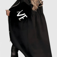 Women's Elegant Hooded Coat Tailored Fit Long Sleeve Stylish Everyday Outerwear