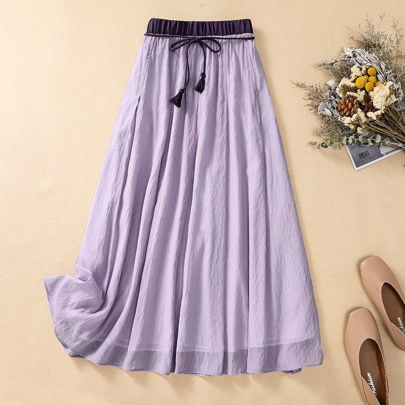 Women's A-Line Maxi Skirt Outfit for Work Brunch Parties Holidays and Everyday Wear