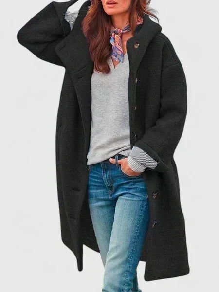 Women's Oversized Hooded Jacket Cozy Fleece Relaxed Fit Casual Layering