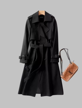 Women's Elegant Knee-Length Coat Loose Fit Stylish Layering Everyday