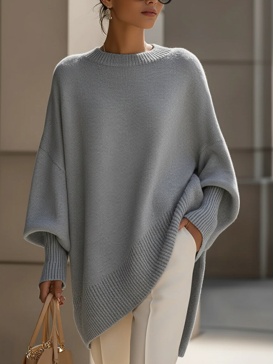 Women's Oversized Knit Sweater Crew Neck Relaxed Fit Casual Everyday