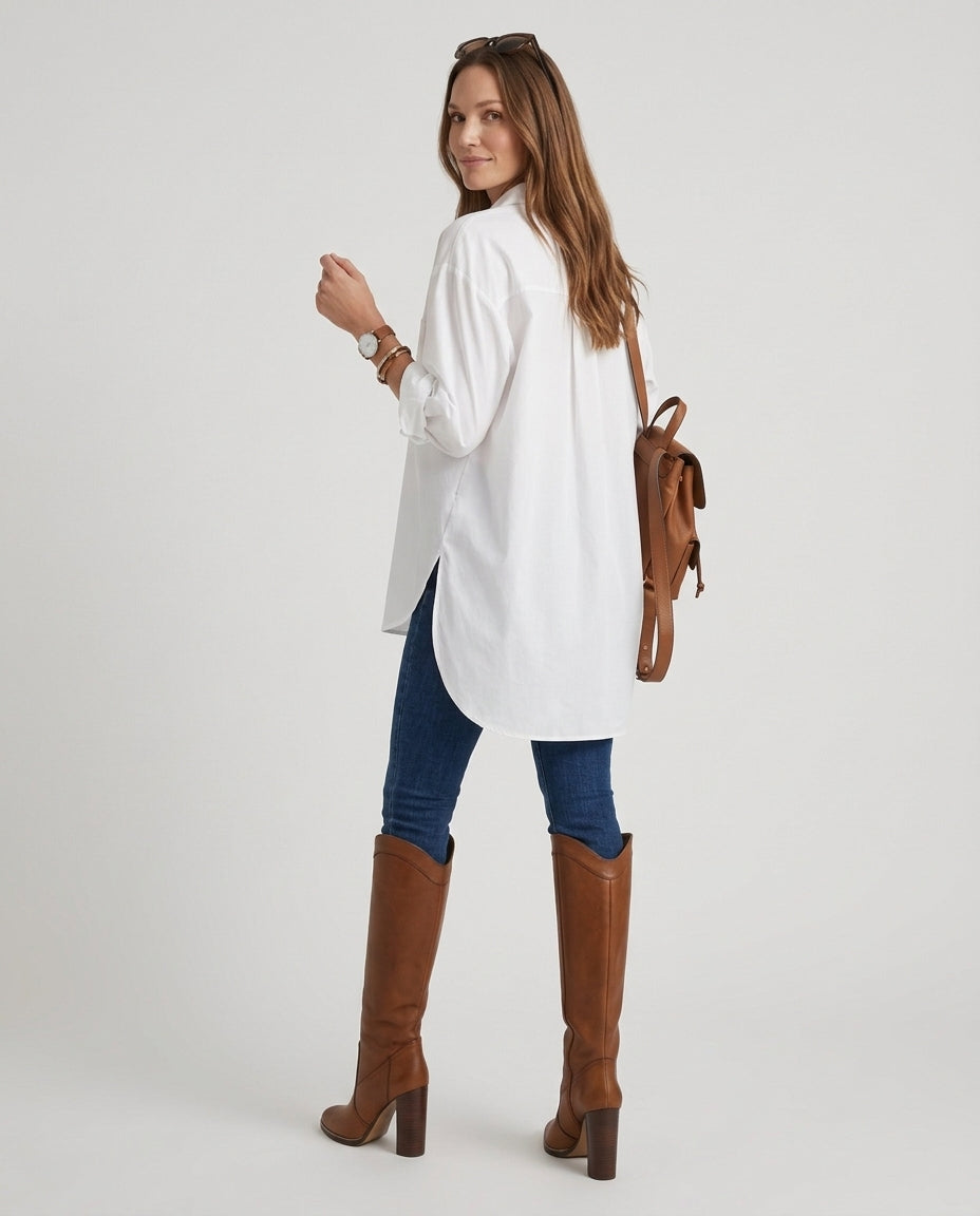 Women’s Button-Down Shirt with Dual Chest Pockets
