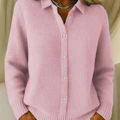 Women's Classic Knitted Cardigan Button Closure Refined Collar Everyday Wear