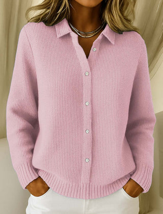 Women's Classic Knitted Cardigan Button Closure Refined Collar Everyday Wear