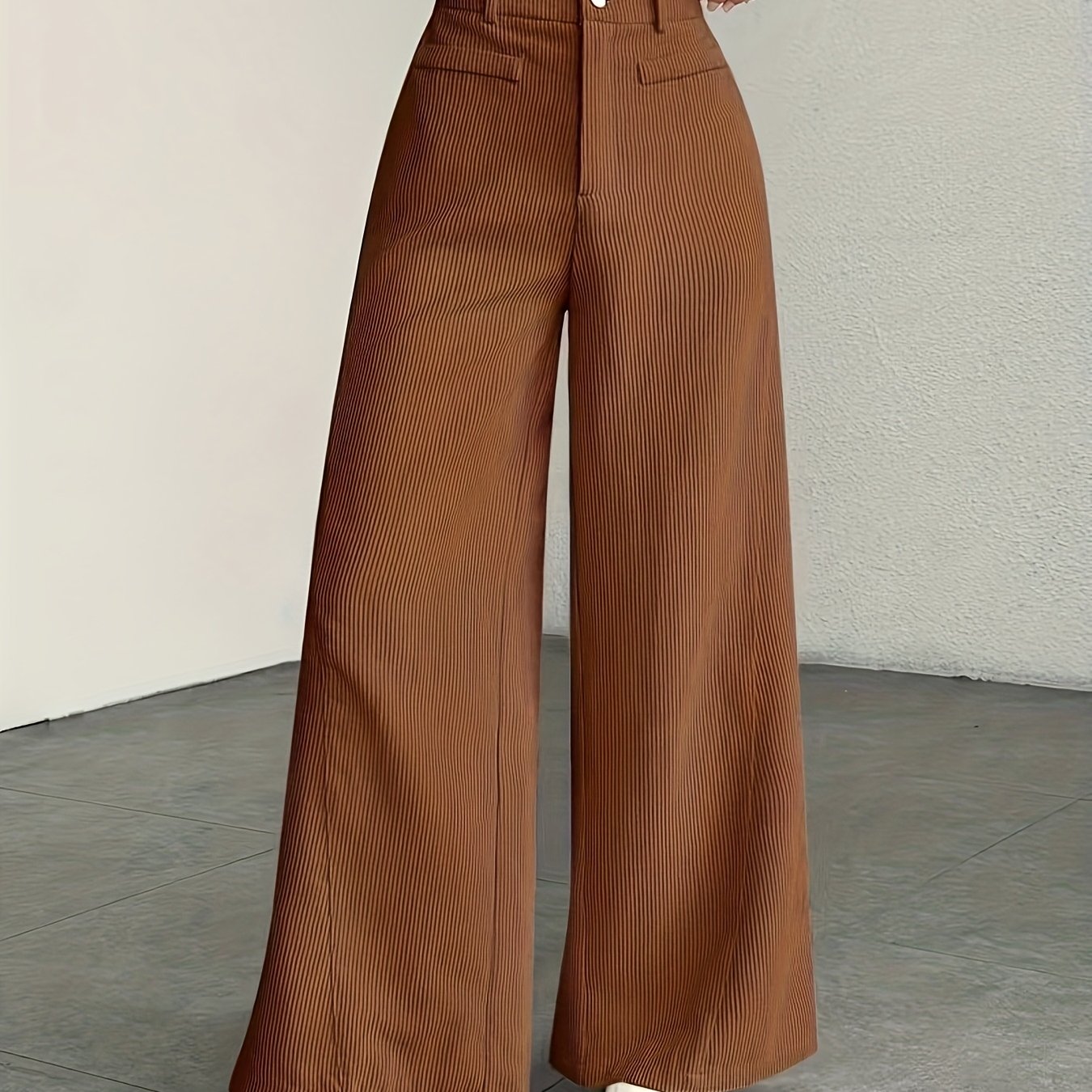 Women's High-Waisted Wide-Leg Trousers Relaxed Fit Tailored Style Chic Everyday