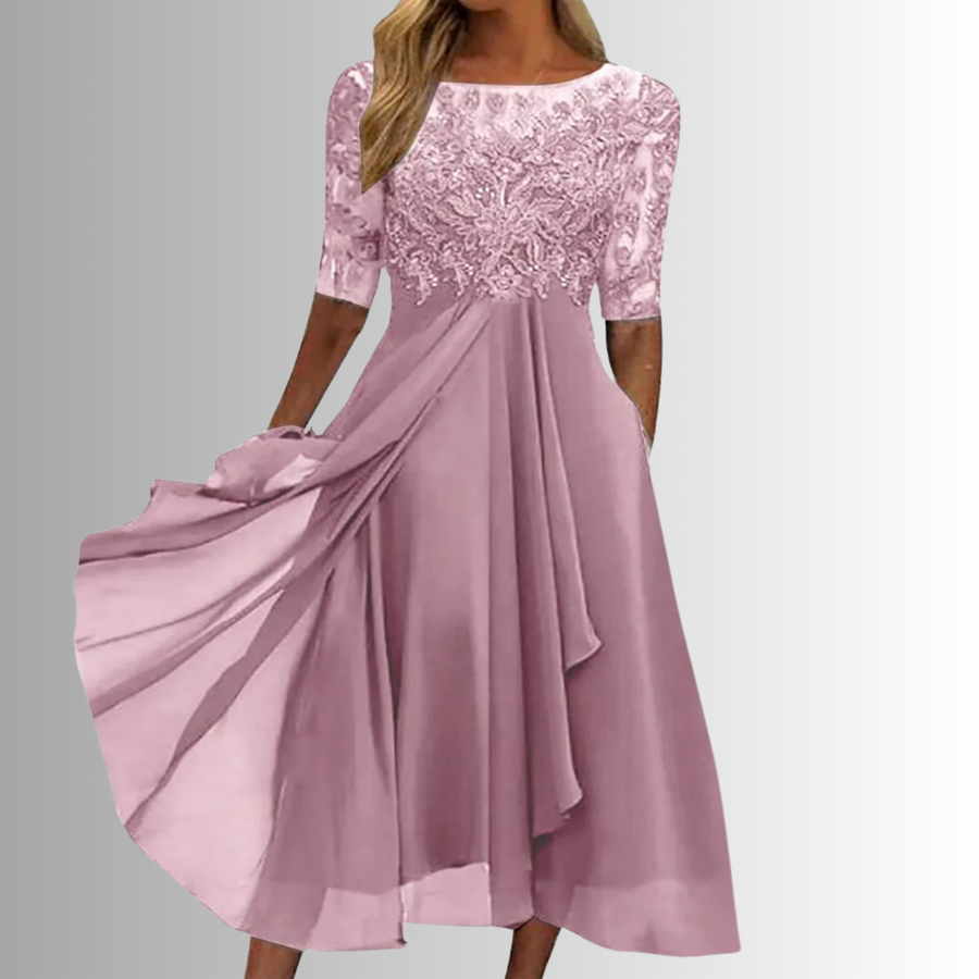 Women's Lace Midi Dress Outfit for Summer Holidays Weddings Parties and Everyday Wear