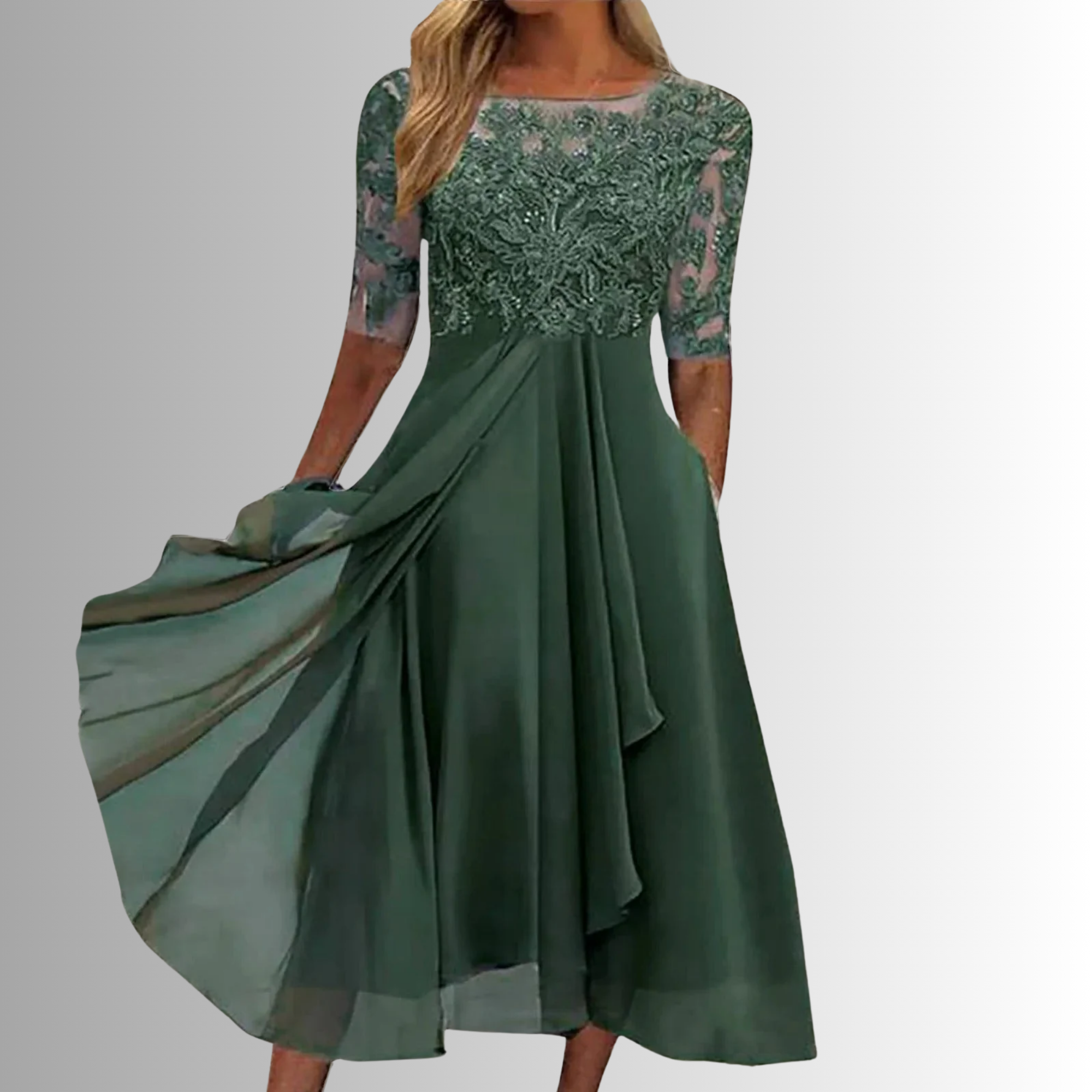Women's Lace Midi Dress Outfit for Summer Holidays Weddings Parties and Everyday Wear