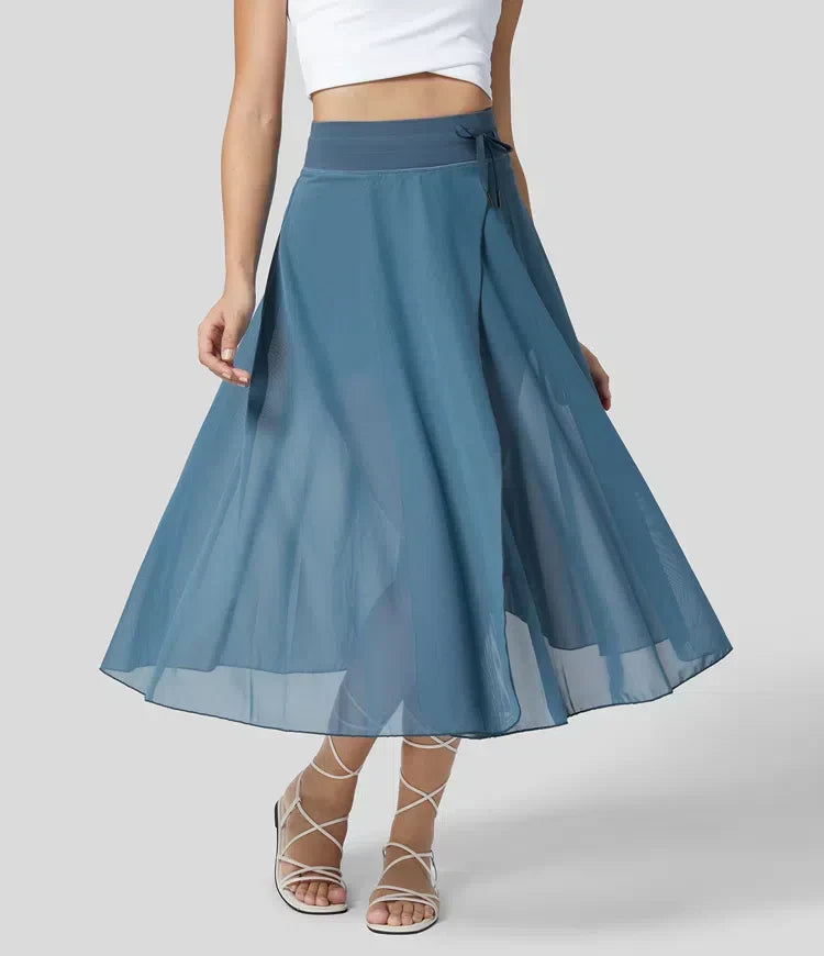 Women's High-Waisted Tulle Skirt Layered Flowy Midi Dressy Occasion