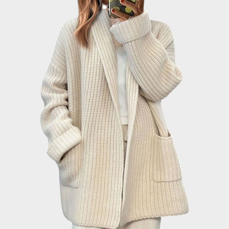 Women's Chunky Knit Cardigan Long Sleeve Open Front Cozy Layering