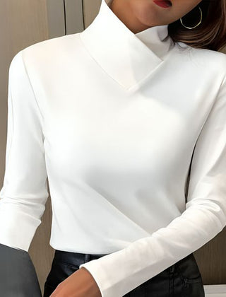 Women's Modern Turtleneck Top Fitted Long Sleeve Casual Layering Stylish