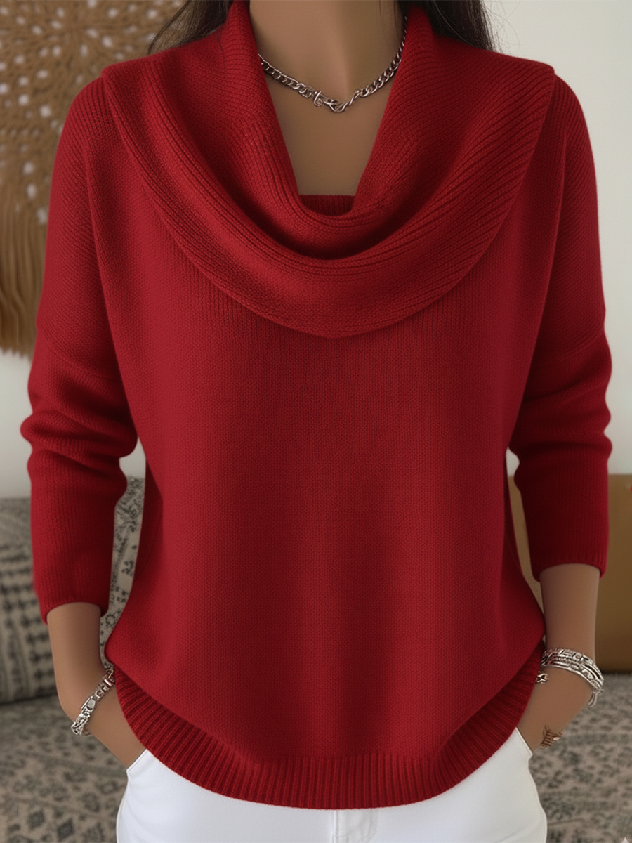 Women's Cowl Collar Sweater Knitwear for Autumn Winter Layering Cosy Days and Everyday Wear