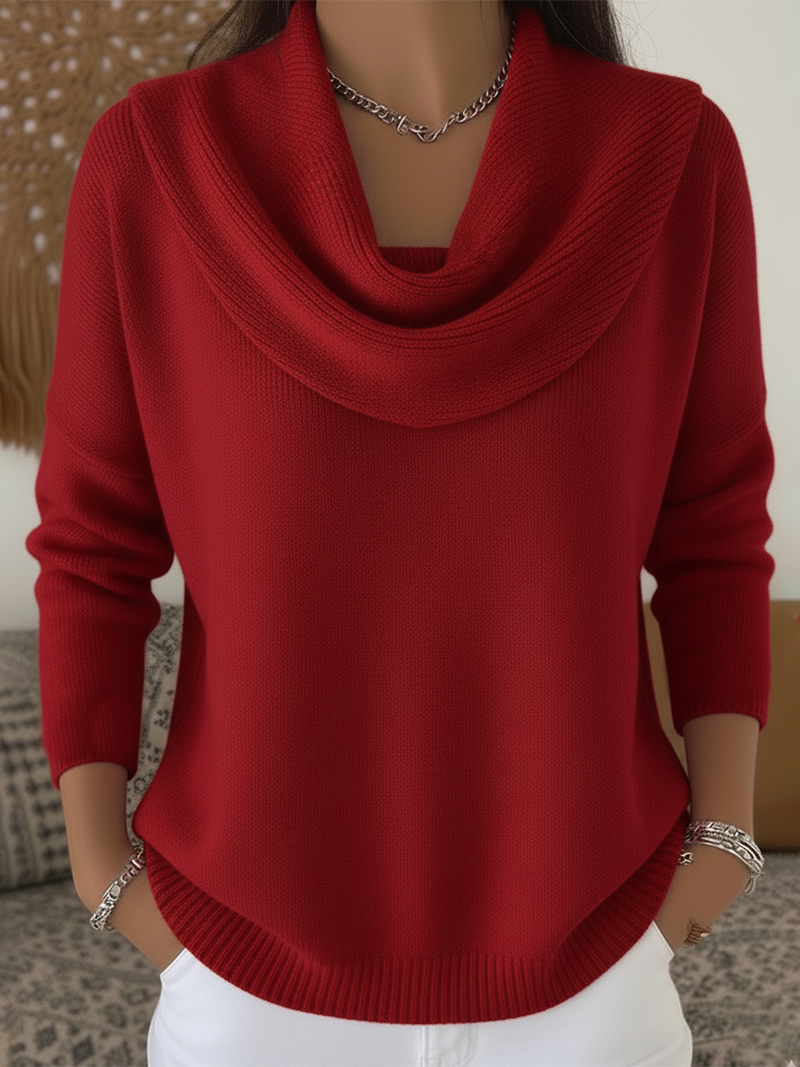 Women's Cowl Collar Sweater Knitwear for Autumn Winter Layering Cosy Days and Everyday Wear