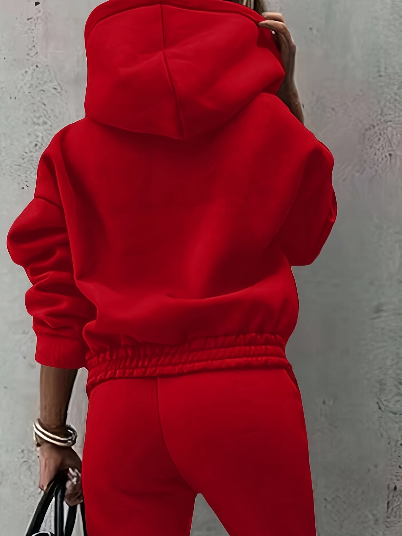 Women's Relaxed Two-Piece Set Hooded Design Casual Everyday Lounge