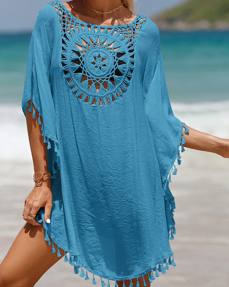 Women's Boho Beach Cover-Up Relaxed Style Outfit for Weddings Parties Holidays Occasions and Everyday Wear