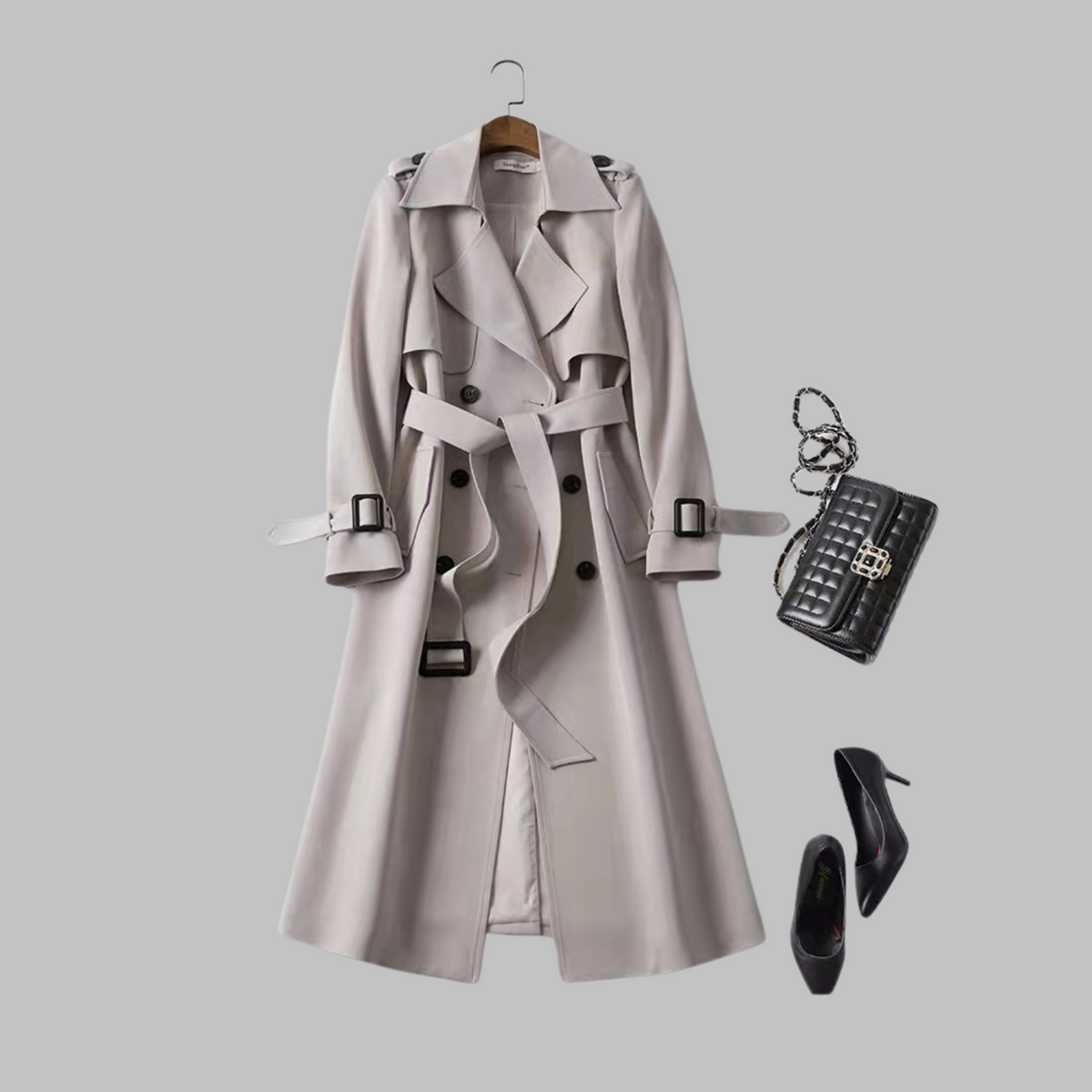 Women's Elegant Knee-Length Coat Loose Fit Stylish Layering Everyday
