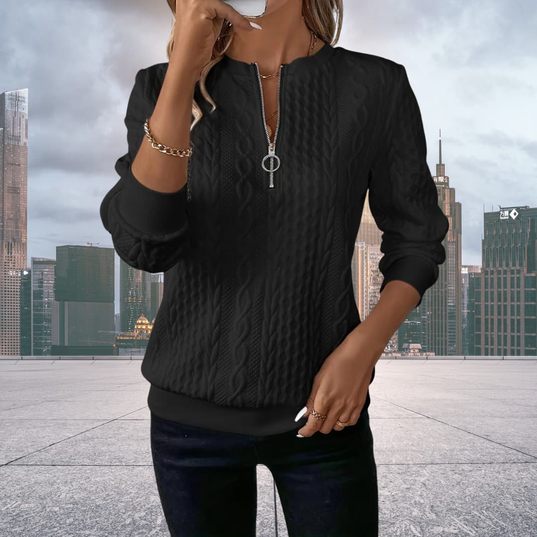 Women's Structured Sweater Elegant Fit Long Sleeve Crew Neck Casual Everyday