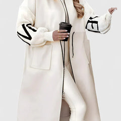 Women's Elegant Hooded Coat Tailored Fit Long Sleeve Stylish Everyday Outerwear