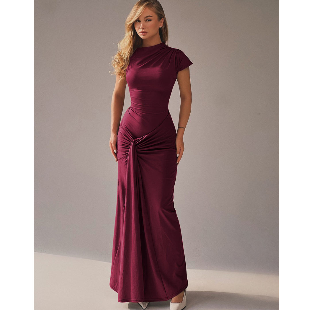 Women's Bodycon Evening Dress Formal Tie Back Fitted Midi Style